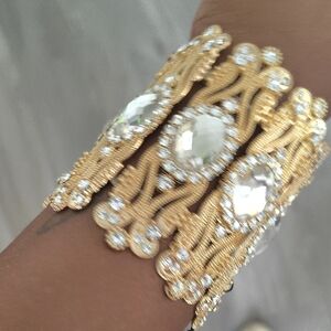 Elegant Gold and Silver Crystal Bracelet